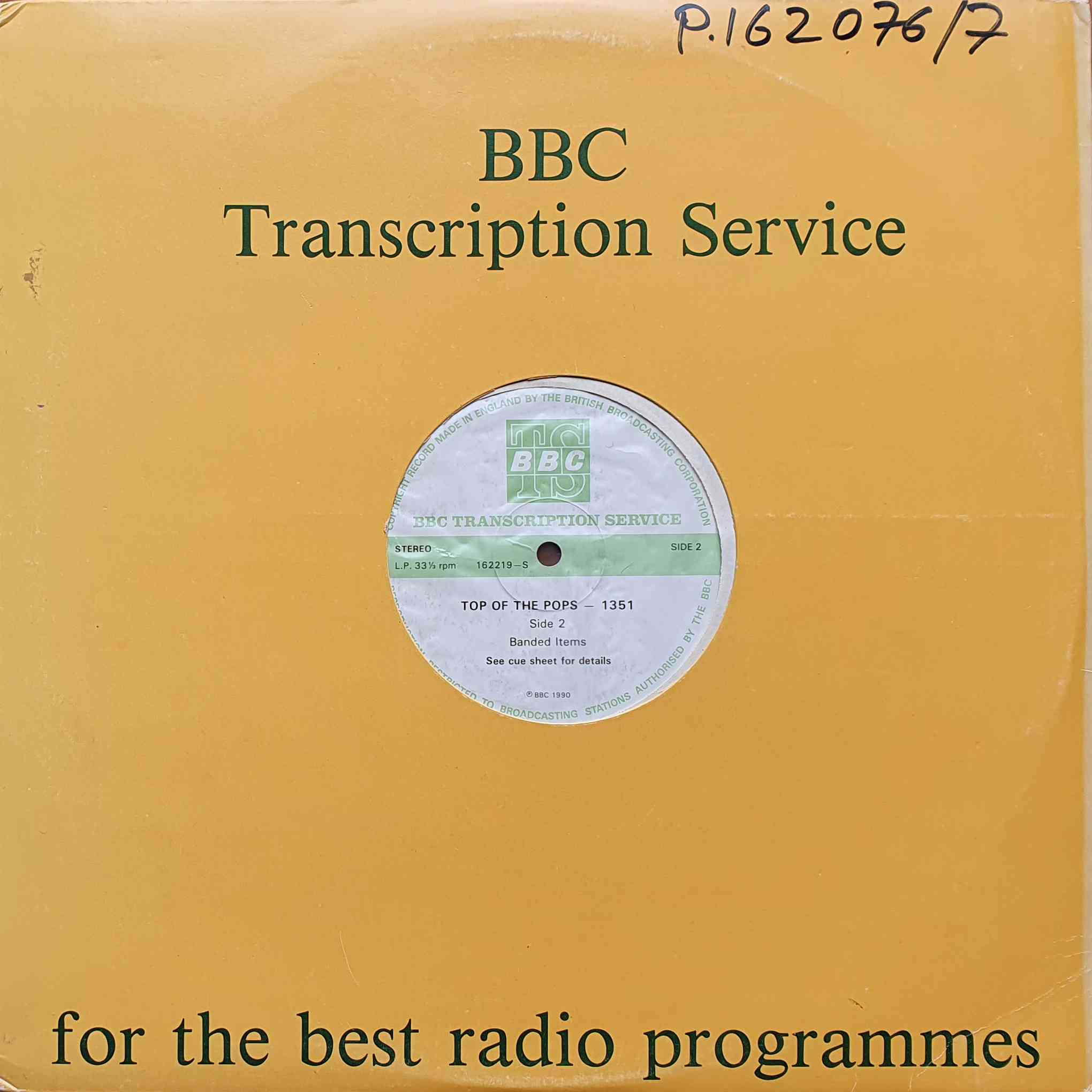 Picture of 162218 - S Top of the pops - 1351 by artist Various from the BBC records and Tapes library